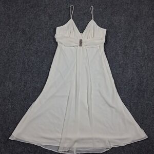 Vintage Celavie Beige Cocktail V Neck Dress Size‎ Small Made in the US